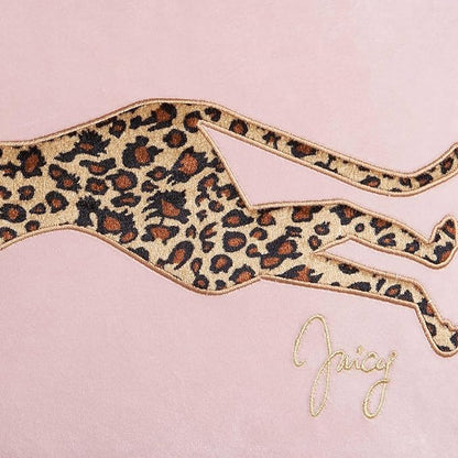 Juicy Couture Reversible Velvet Cheetah Pillow, 18" x 18" Decorative Pillow, Blush Pink