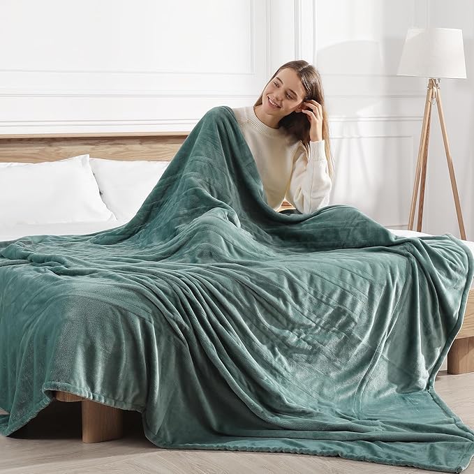 Heated Blanket Queen Size Electric Blanket 84''X90'', Ultra Soft Silky Flannel with 5 Heat Levels & 10 Hrs Timer, ETL Certified & Overheat Protection, Best Gifts for Grandma (Hunter Green)