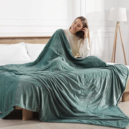 Heated Blanket Queen Size Electric Blanket 84''X90'', Ultra Soft Silky Flannel with 5 Heat Levels & 10 Hrs Timer, ETL Certified & Overheat Protection, Best Gifts for Grandma (Hunter Green)