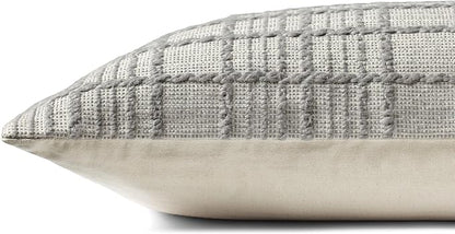 Loloi Magnolia Home by Joanna Gaines Liv Collection PMH0064 Grey 13'' x 21'' Cover Only Pillow
