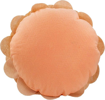 Fennco Styles Eva's Flower Garden Decorative Filled Throw Pillow 13" Round - Peach Floral Accent Pillow for Home, Couch, Bed, Living Room, Holiday and Office Décor