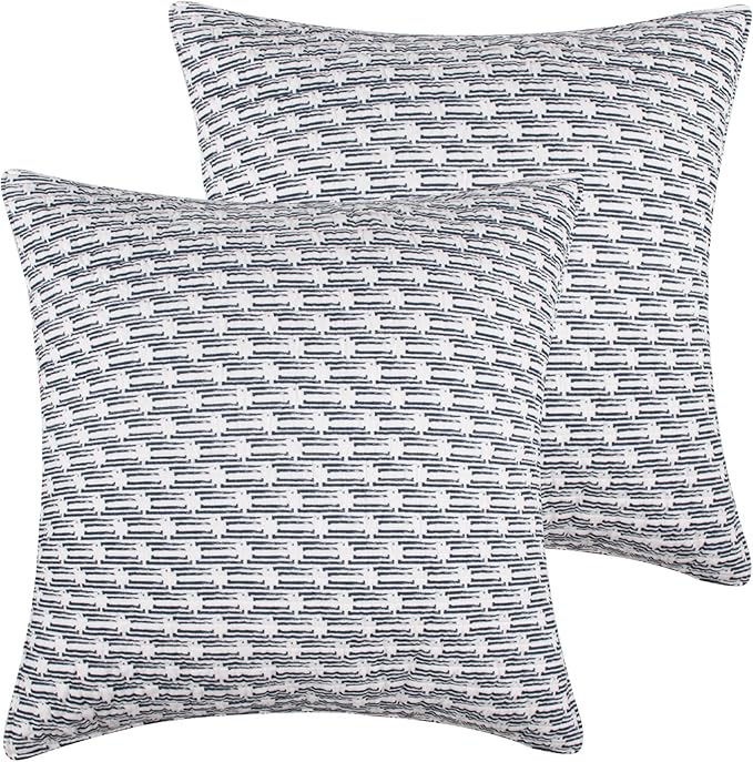 Levtex Home - Aditya - Euro Sham Set of 2 - Medallions - Blue Navy and White - (26x26in.) - Cotton