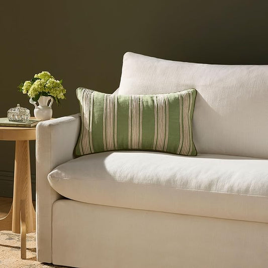 Loloi Chris Loves Julia Verona Collection PCJ0033 Green 13'' x 21'' Cover w/Poly Pillow