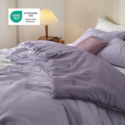 Bedsure King Comforter Set, Purple Lavender Soft Prewashed Bedding for All Seasons, 3 Pieces GentleSoft™ Bed Set, 1 Lightweight Comforter (104"x90") and 2 Pillowcases (20"x36")