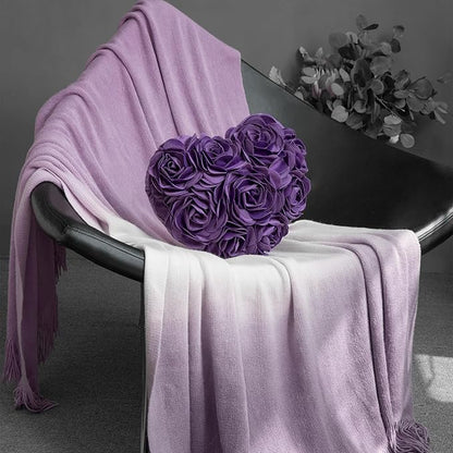 JWH Valentine's Day Throw Pillow Covers Decorative Flower Accent Pillow Cases Heart Shaped Cushion for Couch Living Room Bed Chair 14 x 16 Inches Purple