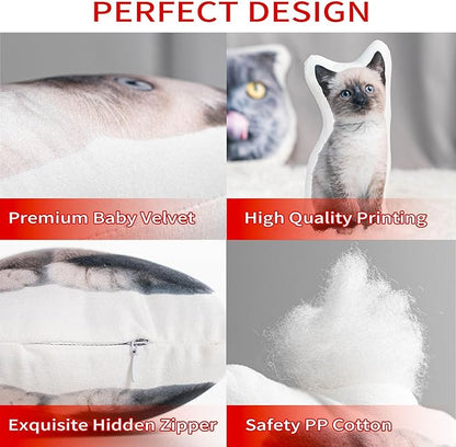 Easycosy Custom Funny Pillow Photo Gifts, Funny White Elephant Gifts for Adults, Personalized Christmas Gag Gifts Stuffed Dog Cat Picture Pillowcase
