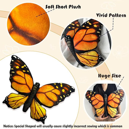 Butterfly Decorations Pillow Decorative Throw-Pillow Stuffed Animal Plush Gifts for Women Decor for Room Home Garden 24.4" x 16.5"