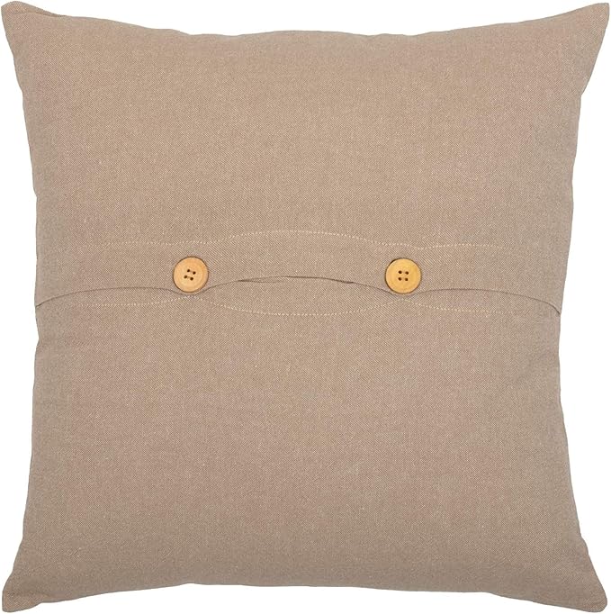 VHC Brands Sawyer Mill Graphic/Print Chambray Cotton Farmhouse Stenciled Square Pillow 18x18 Filled Bedding Accessory, Tractor Charcoal