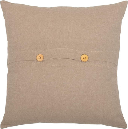 VHC Brands Sawyer Mill Graphic/Print Chambray Cotton Farmhouse Stenciled Square Pillow 18x18 Filled Bedding Accessory, Tractor Charcoal