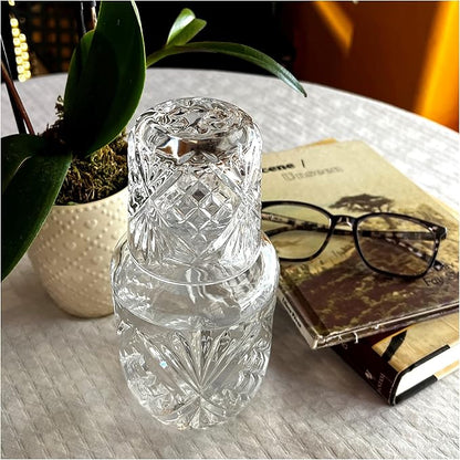 Lily's Home 18 oz Water Carafe, Bedside Water Carafe for Nightstand or Guest Bedroom, Clear Mouthwash Dispenser for Bathroom, Stay Hydrated Convenient Carafe