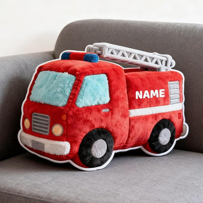 Custom Fire Truck Shaped Pillow Personalized Double-Sided Printed Cute Pillow Customized Christmas Party Commemorative Gift Sofa Decorative for Boys and Girls 8-32in