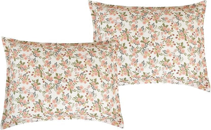 Chezmoi Collection Winika 2-Piece Floral Comforter Set Twin - Multicolor Pink Red Green Gray Floral Flowers Printed Microfiber Lightweight Bedding Set for All Season