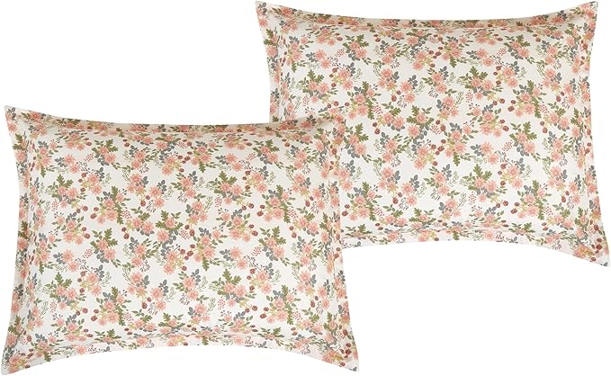 Chezmoi Collection Winika 3-Piece Floral Comforter Set King - Multicolor Pink Red Green Gray Floral Flowers Printed Microfiber Lightweight Bedding Set for All Season