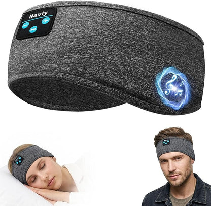 Navly Sleep Headphones, 12Hrs Sports Headband with Soft Cozy Earbuds Comfortable, Headphones Headband with Ultra-Thin HD Stereo Speakers Perfect for Workout,Running,Yoga,Travel