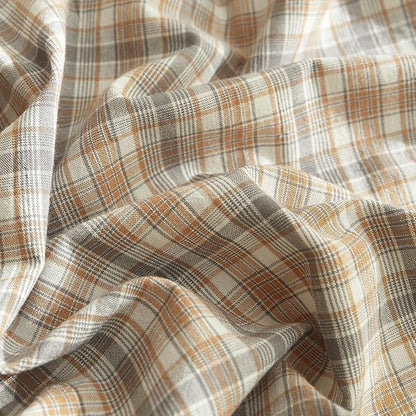 HighBuy Khaki Gingham Comforter Set Queen Modern Chic Plaid Comforter Set 3 Pieces Soft Fluffy Grid Checkered Patchwork Pattern Comforter with 2 Pillowcases Gingham Plaid Bedding Set Queen