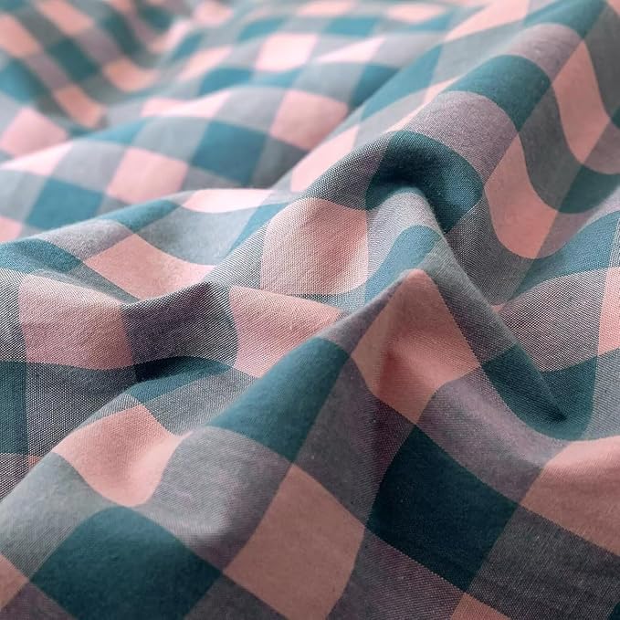 mixinni Plaid Comforter Set Full - 3 Piece Soft Geometric Checkered Comforter with 2 Pillow Shams, Modern Gingham Pattern Bedding Set for All Season, Breathable & Soft Cozy (Pink, Purple, Blue)
