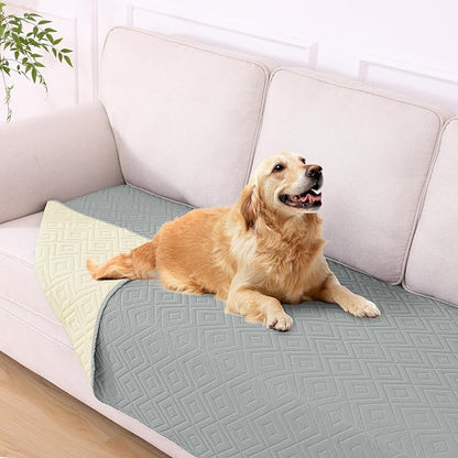 hyha Waterproof Dog Blanket, Soft Dog Bed Cover Pet Blankets, Waterproof Sofa Couch Cover for Dogs Washable, Reversible Pet Couch Covers for Sofa Furniture (40x80 Inch, Grey/Beige)