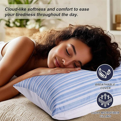 Cooling Pillows Standard Size Set of 4, Hotel Collection Bed Pillow for Sleeping Pillows 4 Pack for Back, Stomach or Side Sleepers, Soft and Supportive Washable Pillows for Bedroom