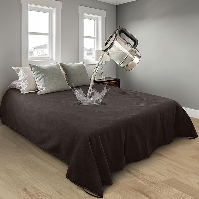 Catalonia Waterproof Blanket for Bed, Reversible Fleece Bed Sofa Cover, Washable Liquid Proof Furniture Protector