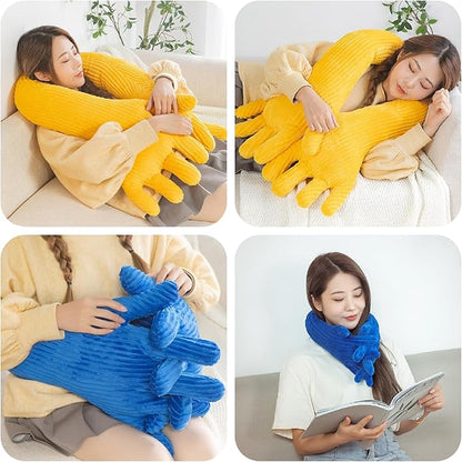 Cute Palm Pillow Simulation Palm Plush Pillow Soft Sofa Bed Pillow Funny Bedroom Decoration Office Chair Cushion (31.4in, Grey)