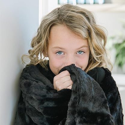 Minky Designs Jaguar Black Minky Blanket – Ultra Soft Faux Fur Throw Blanket for Couch, Bed & Home – Fluffy, Warm & Luxurious – Posh Collection (X-Large, 60x84)