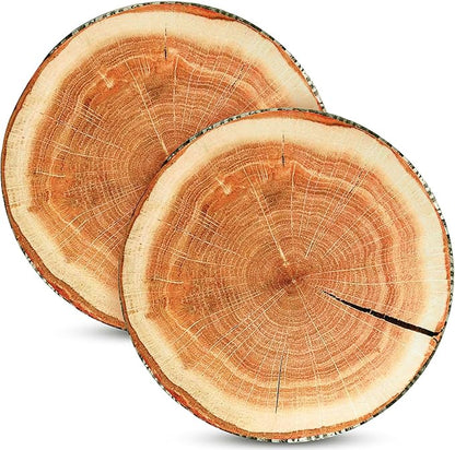 Queekay 2 Pcs Round Throw Pillow Decorative Wood Slice Floor Cushion 3D Digital Printing Forest Decor Soft Circle Pillow Cute Stump Camping Memory Foam for Home Chair Bedroom Decor(Emulation)