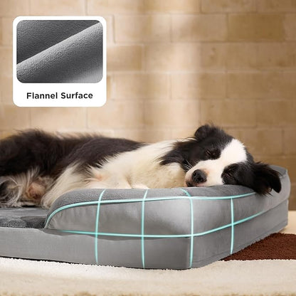 Bedsure XL Orthopedic Dog Bed for Extra Large Dogs - Washable XLarge Dog Cat Bed Waterproof, Comfort Dogs Couch Sofa with Washable Removable Cover, Pet Bed with Nonskid Bottom, Ivory, 42"