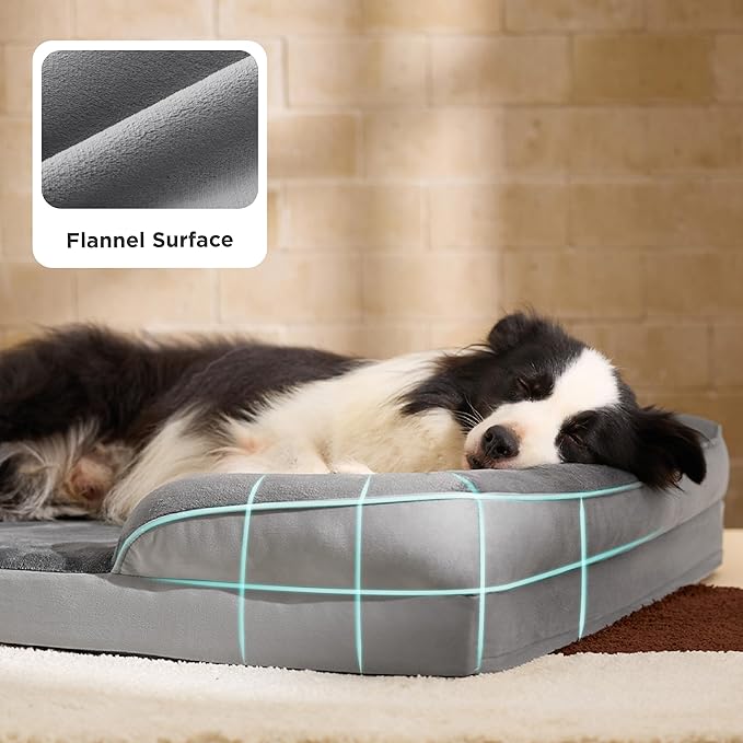 Bedsure Orthopedic Dog Beds Large Sized Dog - Washable Large Dog Cat Bed Waterproof, Comfort Dogs Couch Sofa with Washable Removable Cover, Pet Bed with Nonskid Bottom, Ivory, 35"