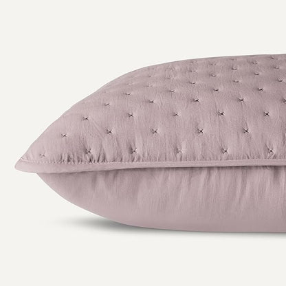Amazon Basics Brushed Microfiber Quilt Set, Extra Soft with Natural Texture, 3-Piece, Queen/Full, Purple