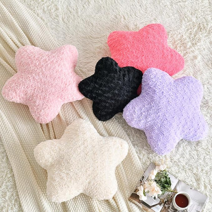 Star Pillow, 14.9" Star Shaped Plush Pillow for Couch Bed Sofa, Cute Decorative Throw Pillows with Soft Faux Fur Room Decor for Bedroom Living Room (Lavender)