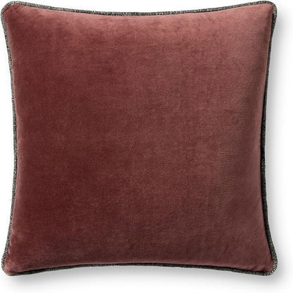 Loloi Chris Loves Julia Liza Collection PCJ0020 Wine 18'' x 18'' Cover w/Down Pillow