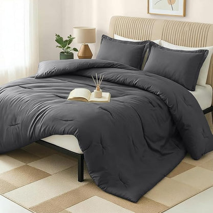 King Comforter Set 3 Piece Grey by Utopia Bedding, Comforters King Size, Bedding Comforters Sets, Down Alternative Soft Bed Set, 1 Comforter (90 x 102 inches) 2 Pillow Shams (20 x 36 inches)