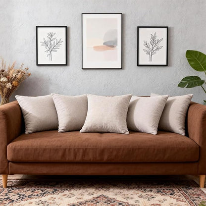 Decorative Couch Pillow Covers SofaThrow pillows with inserts included Bohemian-Style Country Cushion Cover Suitable for Beds, Sofas, Living Rooms, and Home Decor 2pack 18X18 inch.(Oat Yellow #P3-06)