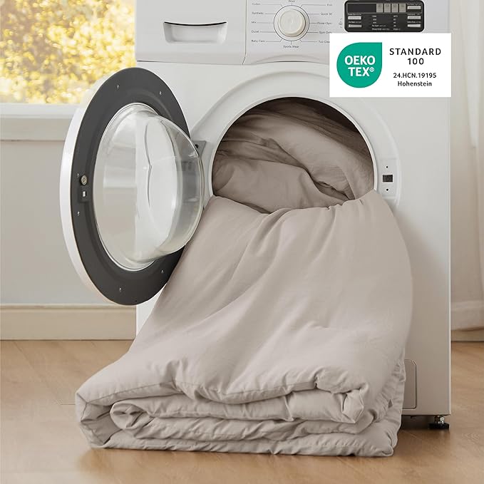 Bedsure Twin/Twin XL Comforter Set, Linen Soft Prewashed Bedding for All Seasons, 2 Pieces GentleSoft™ Bed Set, 1 Lightweight Comforter (68"x88") and 1 Pillowcase (20"x26")