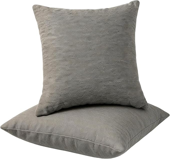 Decorative Couch Pillow Covers SofaThrow pillows with inserts included Bohemian-Style Country Cushion Cover Suitable for Beds, Sofas, Living Rooms, and Home Decor 2pack 18X18 inch.(Medium Gray)