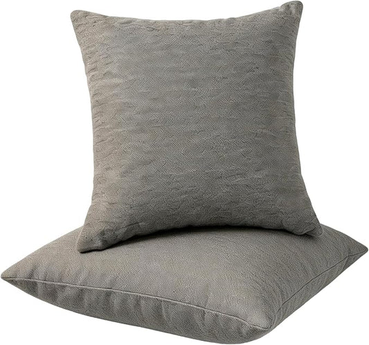 Decorative Couch Pillow Covers SofaThrow pillows with inserts included Bohemian-Style Country Cushion Cover Suitable for Beds, Sofas, Living Rooms, and Home Decor 2pack 18X18 inch.(Medium Gray)