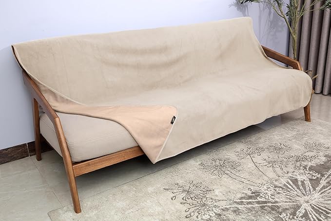 Catalonia Waterproof Blanket for Bed, Reversible Fleece Bed Sofa Cover, Washable Liquid Proof Furniture Protector