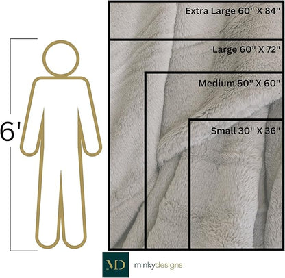 Minky Designs Copper Minky Blanket – Ultra Soft Faux Fur Throw Blanket for Couch, Bed & Home – Fluffy, Warm & Luxurious – Chic Collection (X-Large, 60x84)