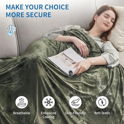 Guohaoi Cooling Blanket for HotSleepers - Arc-Chill Q-Max >0.5 Cool Fiber, 100% Oeko-Tex Certified, Summer Lightweight Throw Blanket, Absorbs Heat to Keep Body Cool for Night Sweats(90x90 Green)