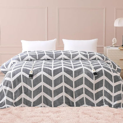 VENTIMI Electric Blanket Queen Size, 84" x 90" Heated Blanket with 9 Heat Levels & 2-4-8-10 Hours Auto Off, Fast Heating Blanket with ETL & FCC Certification, Grey
