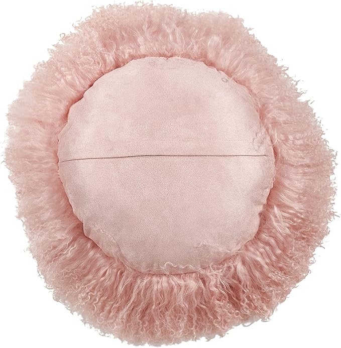 SARO LIFESTYLE Mongolian Lamb Fur Poly Filled Throw Pillow