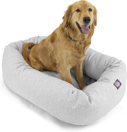 Majestic Pet 24 Inch Bagel Calming Dog Bed Washable – Cozy Soft Round Dog Bed with Spine Support for Dogs to Rest Their Head - Fluffy Donut Puppy Mat 24x19x7 (Inch) Small – Gray