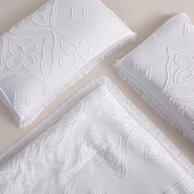 Boho King Size Comforter Set White 3 Pieces Tufted Tassel King Comforter Set Prime Lightweight Down Comforter King Size White Farmhouse Boho Bedding Shabby Chic Fluffy Comforter Bed Set Gift Choice