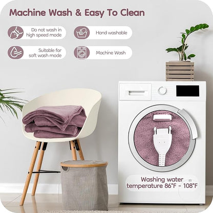 Electric Heated Blanket King Size 90"×100", Comfortable & Luxurious Flannel, 4 Heating Levels & 10 H Auto Shut Off, Purple