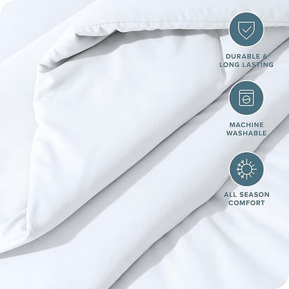 Bare Home Comforter Set - Twin/Twin Extra Long - Ultra-Soft - Goose Down Alternative - Premium 1800 Series - All Season Warmth Comforter (Twin/Twin XL, White)