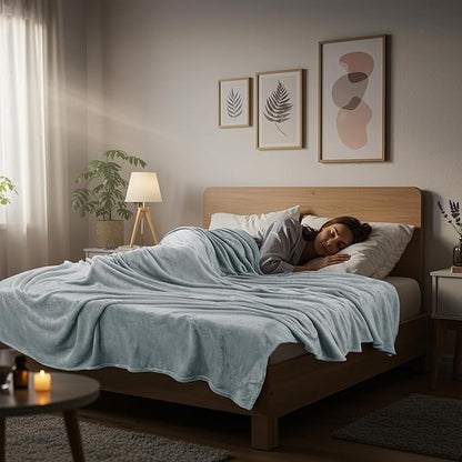 Utopia Bedding Fleece Blanket Queen Size Ash Grey (90x90 Inches) Ultra Soft Warm Lightweight Microfiber Breathable Anti-Static Cozy Winter Bed Blanket, All-Season Home Decor Gift for Men & Women