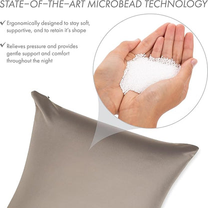 PILLOWY 20"x20" Throw Pillowcases (Cover Only) - 85/15 Nylon, Spandex - Luxurious, Silky, Stretchy & Soft - 1Pcs Solid Color - A Perfect Choice for Couch Chairs Sofa Bed Adult/Kids Bedroom, Stone Grey