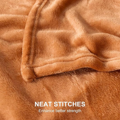 Hansleep Fleece Pumpkin Orange King Blanket, Super Soft Flannel Fuzzy Plush Cozy Blanket for All Seasons, Pumpkin Orange, King 90x108 Inches