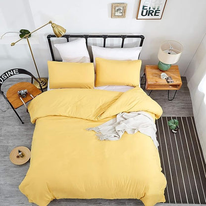 Wellboo Yellow Comforter Sets King Light Yellow Bedding Comforter Sets Cotton Solid Bright Yellow Warm Bedding Blankets King Size Soft Health Spring Yellow Fresh Luxury Bedding Plain Yellow King Bed
