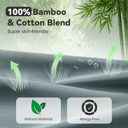 3D Bamboo Cotton Sleep Mask with Bluetooth 5.4 Headphone, Music Wireless Bluetooth Blackout Eye Mask for Side Sleepers, Earphones HD Speaker Microphone for Travel, Gifts for Women Men, Grey